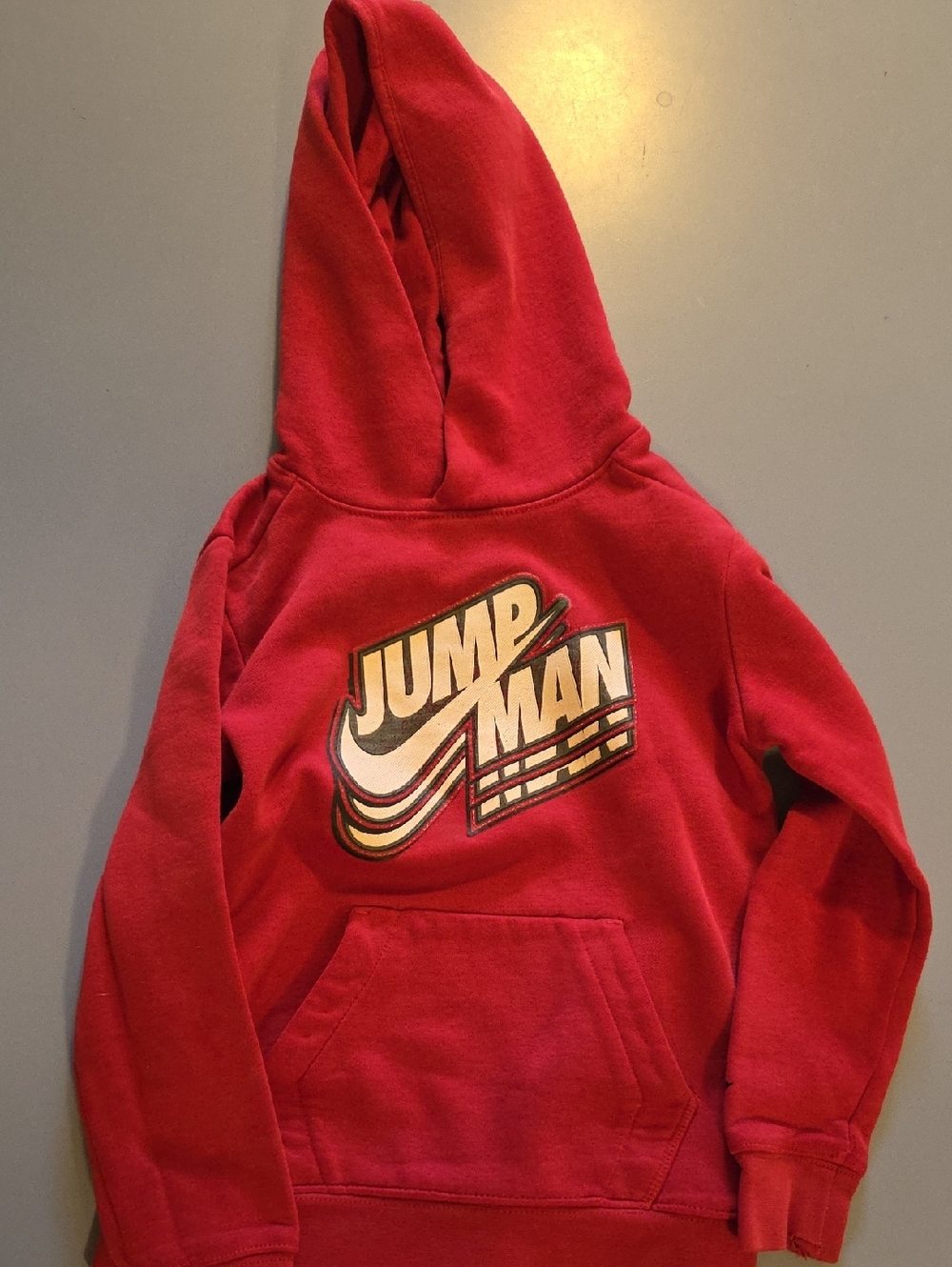 Jordan Red Pullover Hoodie with Embroidered Jumpman